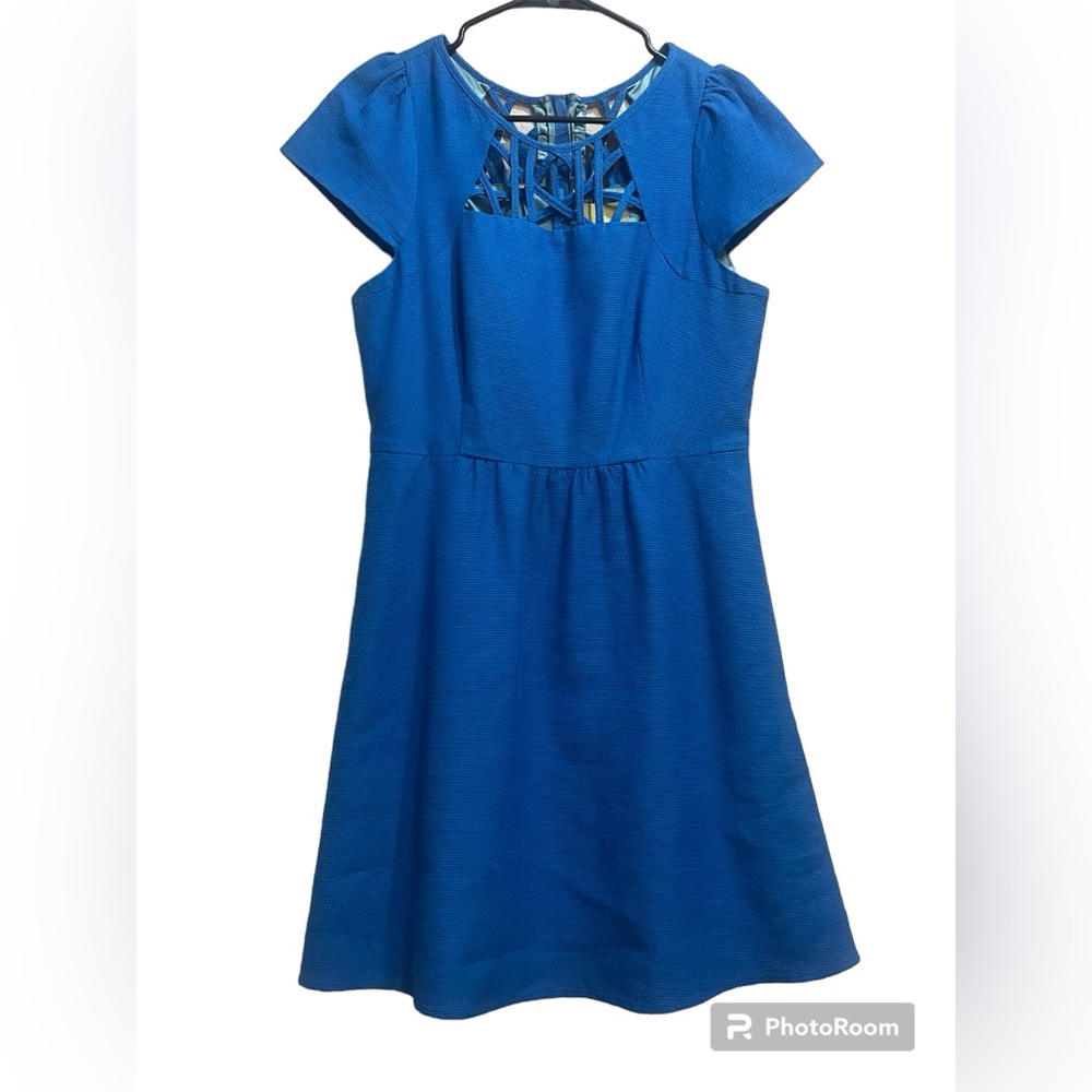 Anthropologie Maeve Aria Fit & Flare Dress in Blue size 6